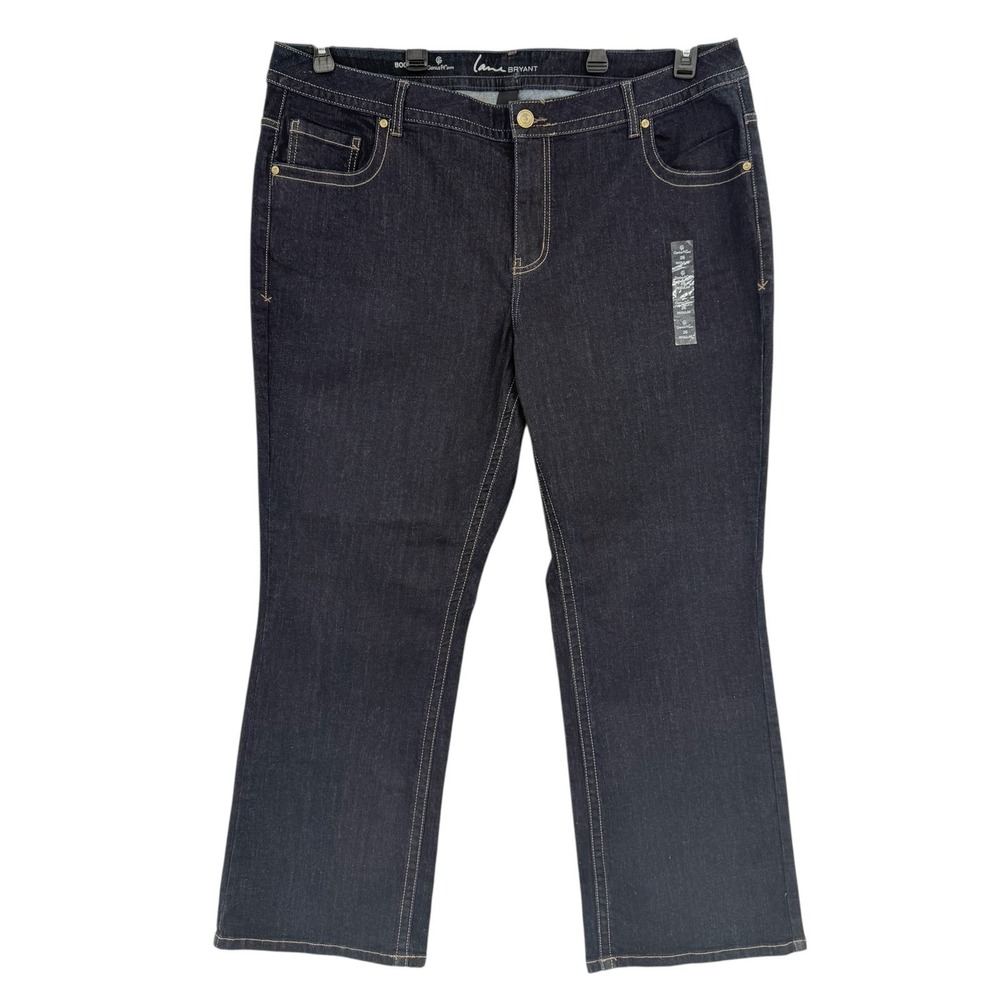 Lane Bryant Women's Bootcut Navy Denim Jeans Size 26R Genius Fit Stretch NWT